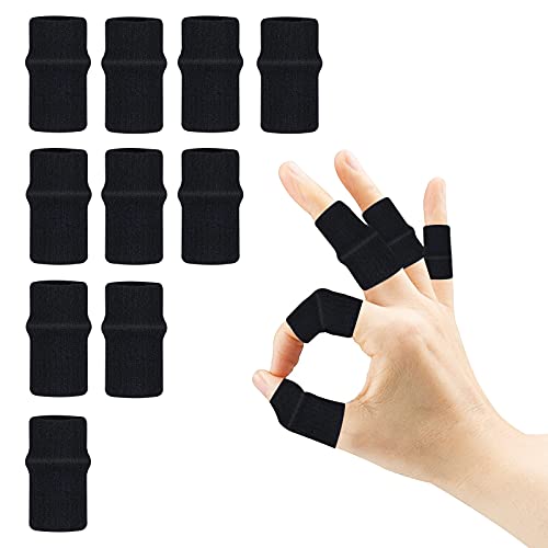 10 Stück Fingerbandage Fingerschutz Fingerlinge Trigger Fingerschiene Schutz Fingerverband Unterstützung Elastische Fingerbandagen Kompressionsschutz Schmerzlinderung Arthritis Sport Fingerbandage von ASTER