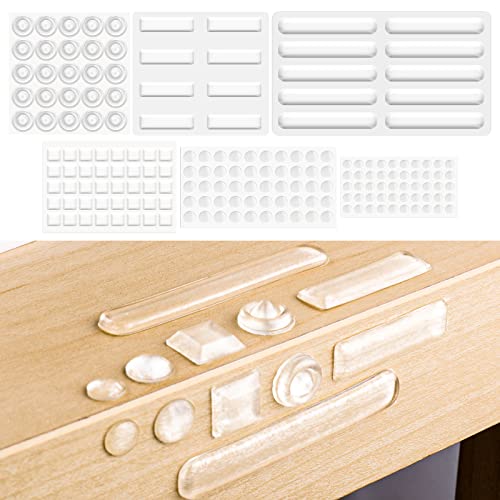 Aster 183 Stück Gummipuffer Selbstklebend Elastikpuffer Transparent, Möbel Anschlagpuffer Türpuffer Schutzpuffer Möbelpuffer Gumminoppen für Tür, Schubladen, Schränke, Glasflächen, Wände (6 Größen) von ASTER