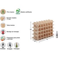Rioja evolutionäres Flaschenregal für 24 Flaschen Kiefer massiv Astigarraga von ASTIGARRAGA