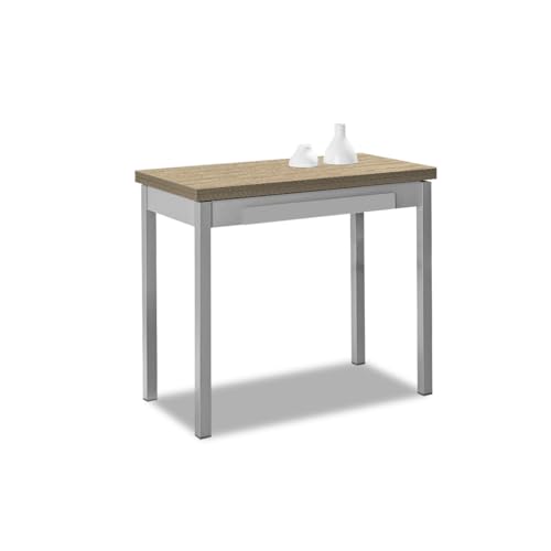 ASTIMESA Buchart: Küchentisch, Metall, Eiche, Raw, 90 x 50 cm von ASTIMESA