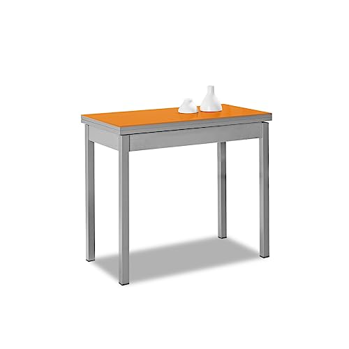 ASTIMESA Buchartig Küchentisch, Metall Glas Holz, orange, 80x40cm von ASTIMESA