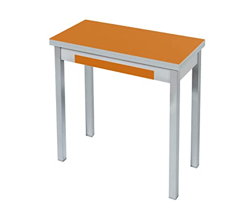 ASTIMESA Buchartig Küchentisch, Metall Glas Holz, orange, 90x50cm von ASTIMESA