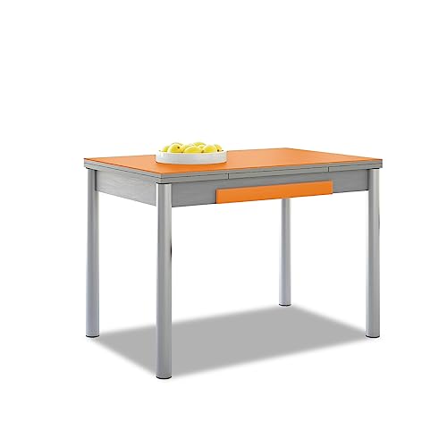 ASTIMESA Flügel Küchentisch, Metall Glas Holz, orange, 90x50cm von ASTIMESA