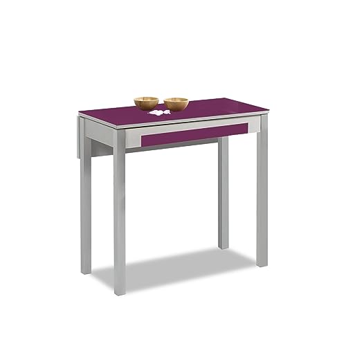 ASTIMESA Flügel fällt heraus Küchentisch, Metall Glas Holz, aubergine, 90x50cm-extendida 90x70 cms ASTIMESA Flügel fällt heraus Küchentisch, Metall Glas Holz, aubergine, 90x50cm-extendida 90x70 cms von ASTIMESA