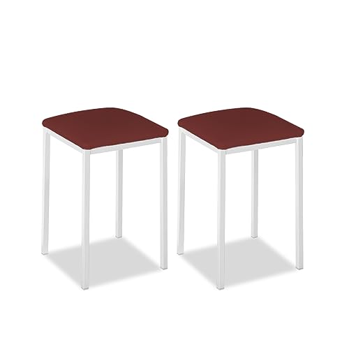 ASTIMESA Küchenstuhl aus Metall mit offener Rückenlehne, Bordeaux, 35 x 35 x 45 cm von ASTIMESA