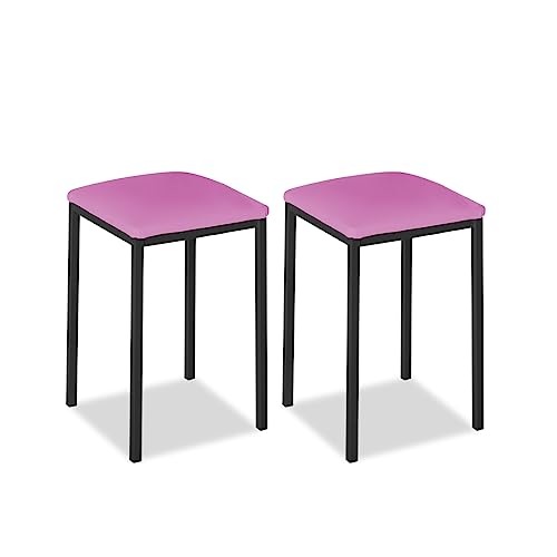 ASTIMESA Küchenstuhl aus Metall mit offener Rückenlehne, Rosa, 60 x 45 x 40 cm von ASTIMESA