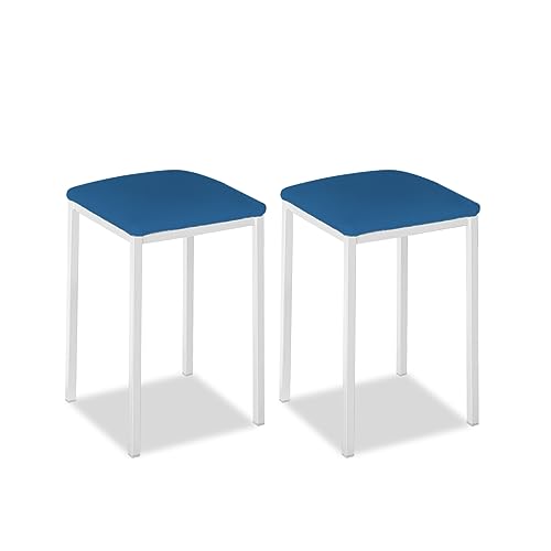 ASTIMESA Küchenstuhl aus Metall mit offener Rückenlehne, blau, 35x35x45 von ASTIMESA