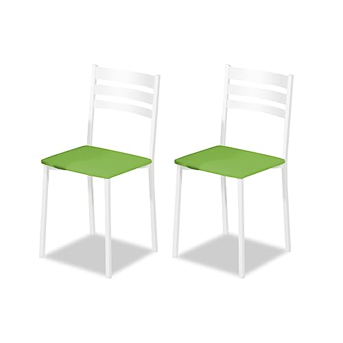 ASTIMESA Küchenstuhl aus Metall mit offener Rückenlehne, grün, 41 cm x 45 cm x 40 cm von ASTIMESA