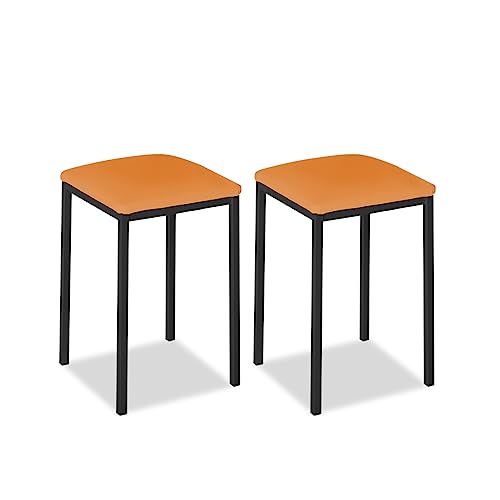 ASTIMESA Küchenstuhl aus Metall mit offener Rückenlehne, Orange, 53 cm x 45 cm x 40 cm von ASTIMESA