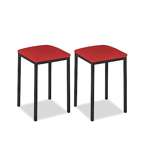 ASTIMESA Küchenstuhl aus Metall mit offener Rückenlehne, rot, 52 cm x 45 cm x 40 cm von ASTIMESA