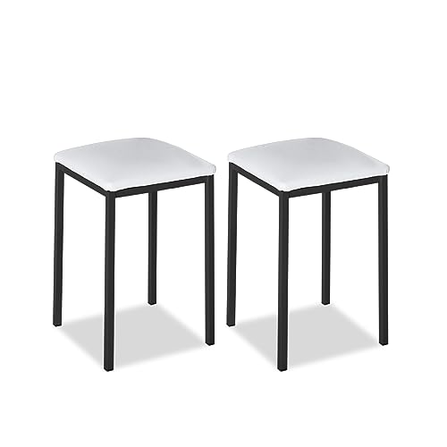 ASTIMESA Küchenstuhl aus Metall mit offener Rückenlehne, Weiß, 35 x 35 x 45 cm von ASTIMESA
