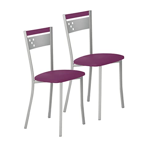ASTIMESA SCCABBJ Zwei Küchenstühle, Metall, Aubergine, Sitzhöhe 45 cm von ASTIMESA