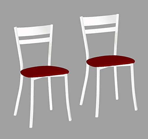ASTIMESA SCMBLRO Zwei Küchenstühle, Metall Aluminium Kunstleder, rot, Altura de asiento 45 cms von ASTIMESA