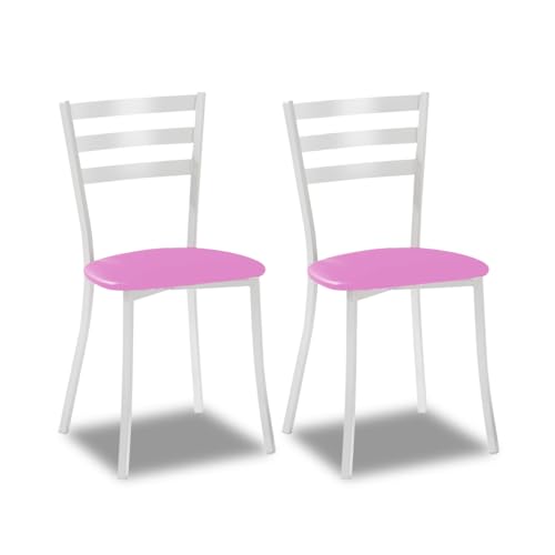 ASTIMESA SCMBLRS Zwei Küchenstühle, Metall Aluminium Kunstleder, Rosa, Altura de asiento 45 cms von ASTIMESA