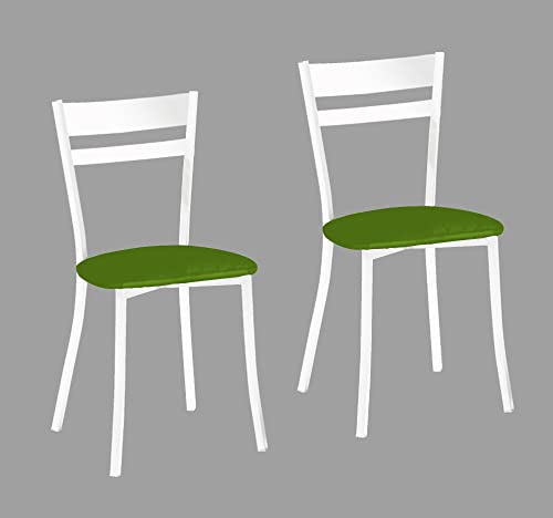 ASTIMESA SCMBLVE Zwei Küchenstühle, Metall Aluminium Kunstleder, grün, Altura de asiento 45 cms von ASTIMESA