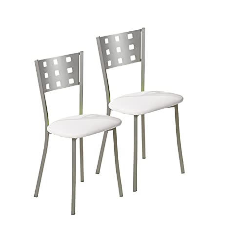 ASTIMESA SCMCBL Zwei Küchenstühle, Metall, weiß, Altura de asiento 45 cms von ASTIMESA