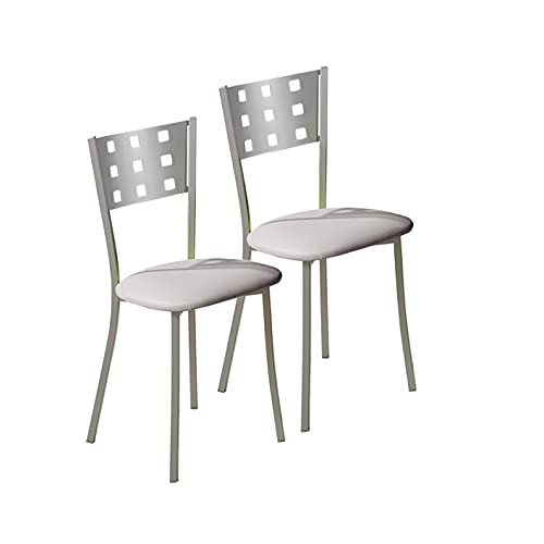 ASTIMESA SCMCGR Zwei Küchenstühle, Metall, Grau, Sitzhöhe 45 cm von ASTIMESA