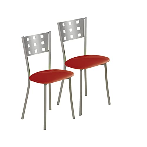 ASTIMESA SCMCRO Zwei Küchenstühle, Metall, rot, Altura de asiento 45 cms von ASTIMESA
