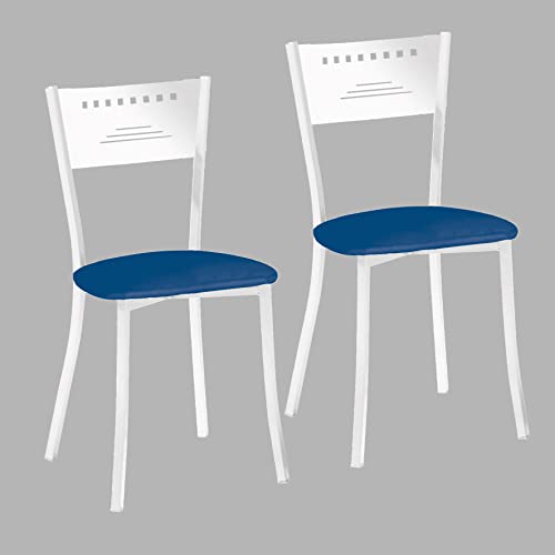 ASTIMESA SCMGAZ Zwei Küchenstühle, Metall Kunstleder Aluminium, blau, Altura de asiento 45 cms von ASTIMESA