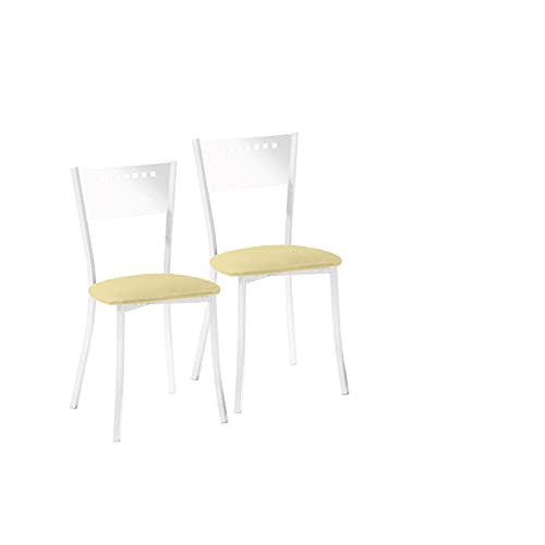ASTIMESA SCMGBE Zwei Küchenstühle, Metall, Beige, Sitzhöhe 45 cm von ASTIMESA