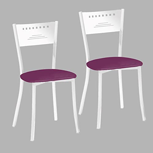 ASTIMESA SCMGBJ Zwei Küchenstühle, Metall, Aubergine, Sitzhöhe 45 cm von ASTIMESA
