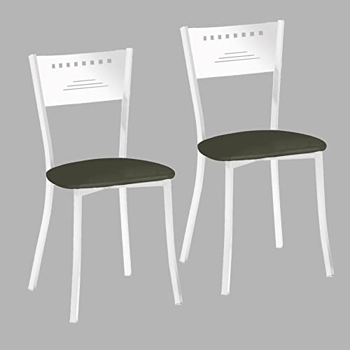 ASTIMESA SCMGGR Zwei Küchenstühle, Metall Kunstleder Aluminium, Graphitgrau, Altura de asiento 45 cms von ASTIMESA