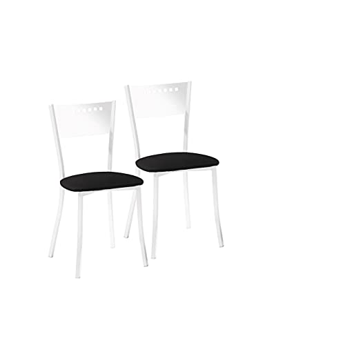 ASTIMESA SCMGNE Zwei Küchenstühle, Metall, Schwarz, Altura de asiento 45 cms von ASTIMESA