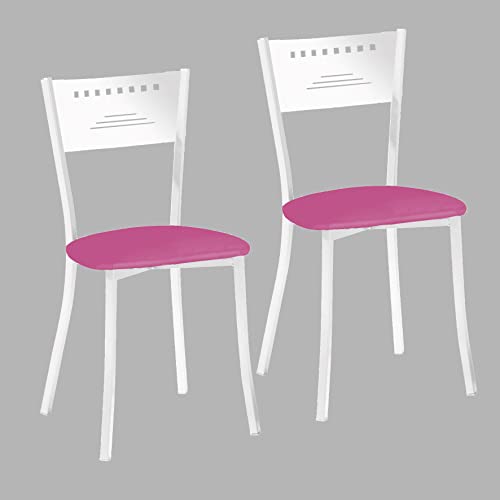 ASTIMESA SCMGRS Zwei Küchenstühle, Metall Kunstleder Aluminium, Rosa, Altura de asiento 45 cms von ASTIMESA