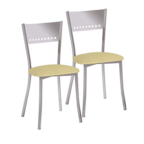 ASTIMESA SCOBBE kuechenstuhl, Metall Kunstleder Aluminium, beige, Altura de asiento 45 cms von ASTIMESA