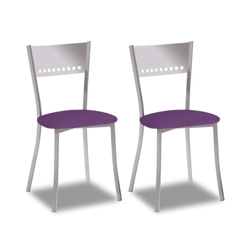 ASTIMESA SCOBBJ Zwei Küchenstühle, Metall Aluminium Kunstleder, aubergine, Altura de asiento 45 cms von ASTIMESA