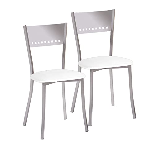 ASTIMESA SCOBBL kuechenstuhl, Metall Kunstleder Aluminium, weiß, Altura de asiento 45 cms von ASTIMESA