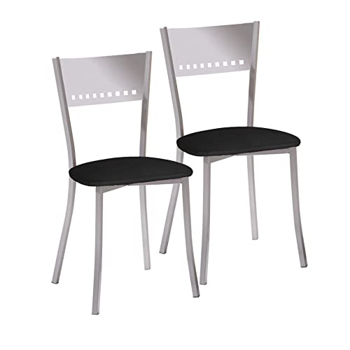 ASTIMESA SCOBNE Küchenstuhl, Metall, Schwarz, Estandar, Packung mit zwei Stühlen von ASTIMESA