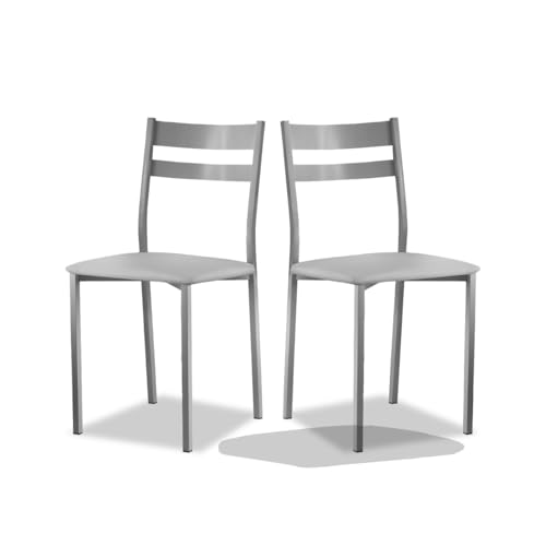 ASTIMESA SCRCGR kuechenstuhl, Metall Kunstleder Aluminium, grau, Altura de asiento 45 cms von ASTIMESA