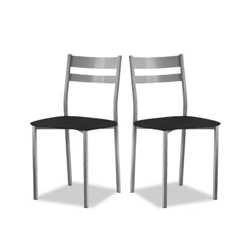 ASTIMESA SCRCNE kuechenstuhl, Metall Kunstleder Aluminium, Schwarz, Altura de asiento 45 cms von ASTIMESA