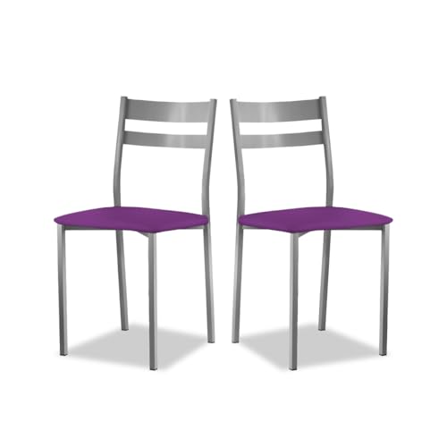 ASTIMESA SCRFBJ 2 Küchenstühle, Metall, Aubergine, Sitzhöhe 45 cm von ASTIMESA