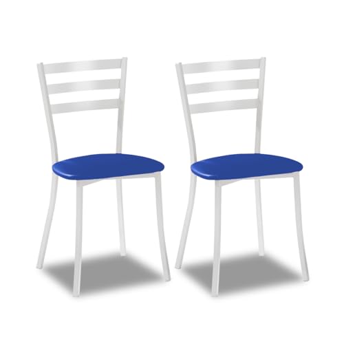ASTIMESA SCRRAZ Zwei Küchenstühle, Metall, Blau, Sitzhöhe 45 cm von ASTIMESA