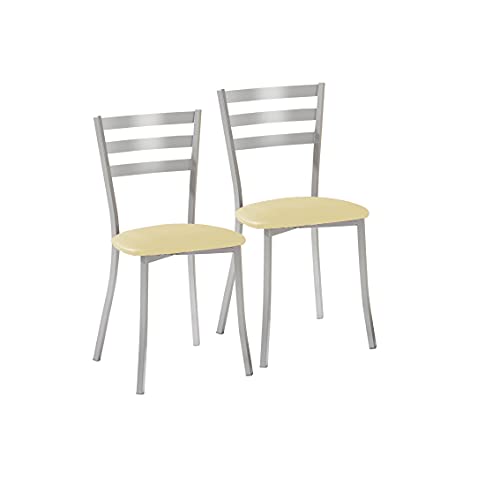 ASTIMESA SCRRBE Zwei Küchenstühle, Metall, beige, Altura de asiento 45 cms von ASTIMESA