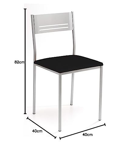 ASTIMESA SCSINE kuechenstuhl, Aluminium Metallgestell Kunstleder schwarz, Altura de asiento 45 cms von ASTIMESA