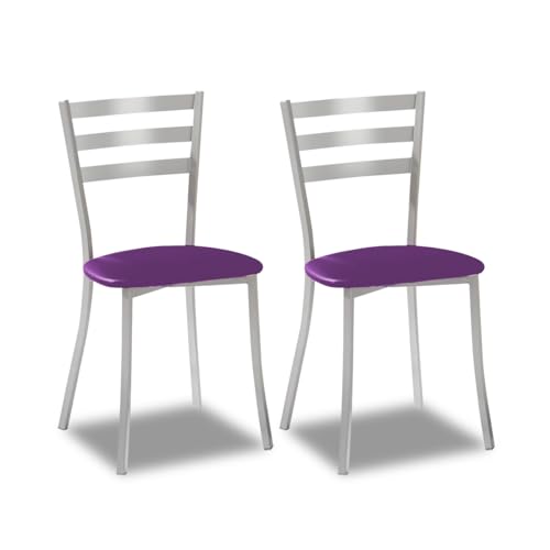 ASTIMESA SCALMBJ Zwei Küchenstühle, Metall, Aubergine, Sitzhöhe 45 cm von ASTIMESA