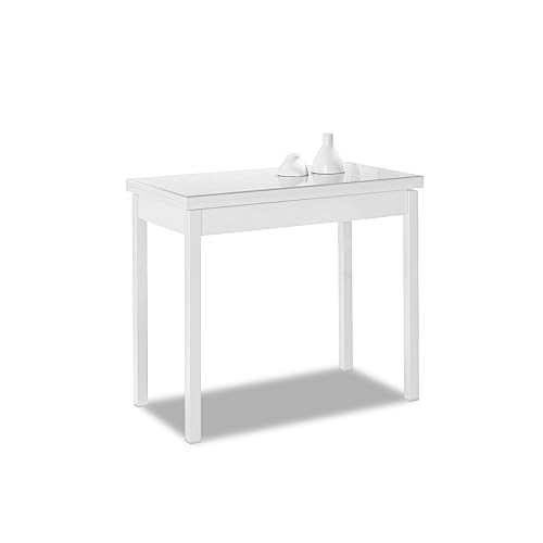 ASTIMESA Buchtyp Küchentisch, weiß, 80 x 40 cm bis 80 x 80 cm von ASTIMESA