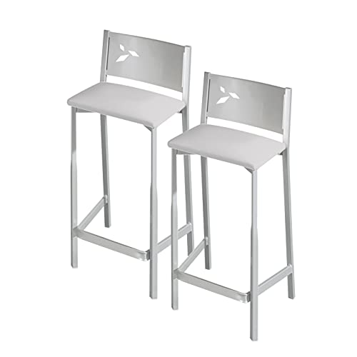 ASTIMESA Zwei Hocker für die Küche, 60 cm, Kunstleder, Grau von ASTIMESA
