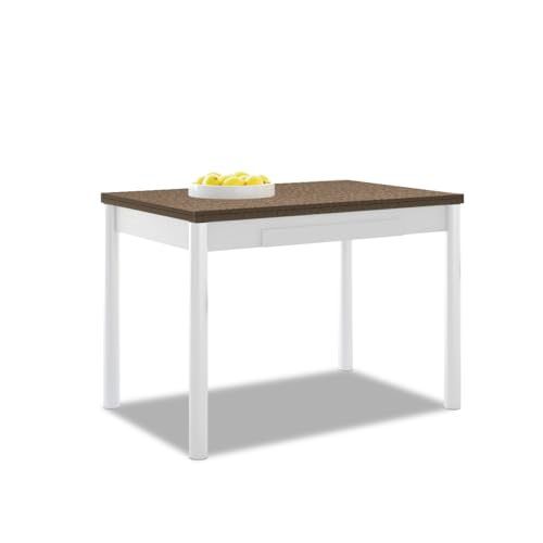 ASTIMESA Ausziehbarer Küchentisch, weiße Struktur, laminierte Oberfläche, dunkle Eiche, ideal für kleine Räume, 90 x 50 cm, ausziehbar 140 x 50 cm ASTIMESA Ausziehbarer Küchentisch, weiße Struktur, laminierte Oberfläche, dunkle Eiche, ideal für kleine Räume, 90 x 50 cm, ausziehbar 140 x 50 cm von ASTIMESA