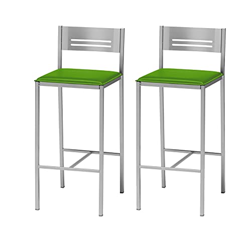 ASTIMESA Zwei Hocker für die Küche, 60 cm, Kunstleder, Grün (TAB60VE) von ASTIMESA