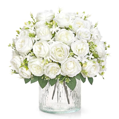 ASTNICKunstblumen wie Echt, Künstlich Pfingstrosen Blumenstrauß 4 Bündel Künstliche Seidenblumen Blumensträuße Blumenarrangements für Zuhause Hochzeit Garten Balkon Tischdekoration Outdoor, Weiß ASTNICKunstblumen wie Echt, Künstlich Pfingstrosen Blumenstrauß 4 Bündel Künstliche Seidenblumen Blumensträuße Blumenarrangements für Zuhause Hochzeit Garten Balkon Tischdekoration Outdoor, Weiß von ASTNIC