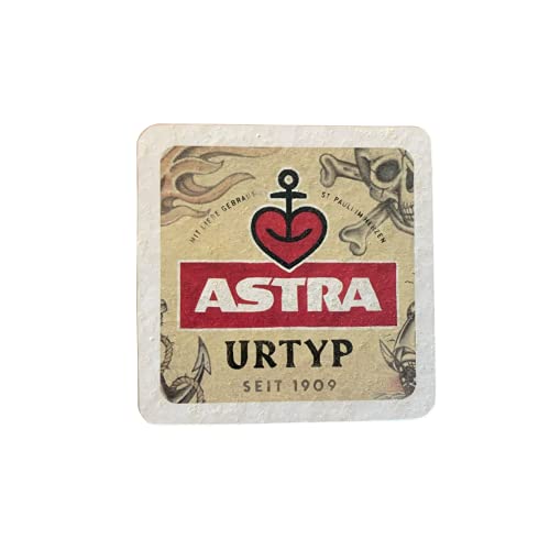 ASTRA Bier Naturstein Untersetzer Bieruntersetzer Bierdeckel mit Original Astra-Etiketten, Geschenkidee aus St. Pauli (Urtyp) von ASTRA