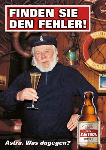 ASTRA Bier Werbung/Reklame Plakat DIN A1 59,4 x 84,1cm Finden Sie den Fehler, kultiges Poster aus St. Pauli von ASTRA