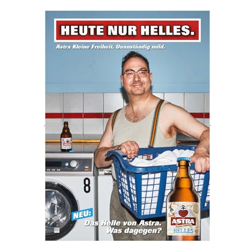 ASTRA Bier Werbung/Reklame Plakat DIN A1 59,4 x 84,1cm Heute nur helles., kultiges Poster aus St. Pauli ASTRA Bier Werbung/Reklame Plakat DIN A1 59,4 x 84,1cm Heute nur helles., kultiges Poster aus St. Pauli von ASTRA