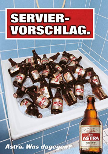 ASTRA Bier Werbung/Reklame Plakat DIN A1 59,4 x 84,1cm Serviervorschlag, kultiges Poster aus St. Pauli von ASTRA