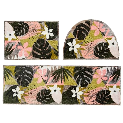 Astra Flauschige Sauberlaufmatte - Pure & Soft - Jungle bunt 3er Set: 50x70 eckig & halbrund und 50x150 cm - Waschbarer Küchenteppich innen - Türmatte weich Astra Flauschige Sauberlaufmatte - Pure & Soft - Jungle bunt 3er Set: 50x70 eckig & halbrund und 50x150 cm - Waschbarer Küchenteppich innen - Türmatte weich von Astra
