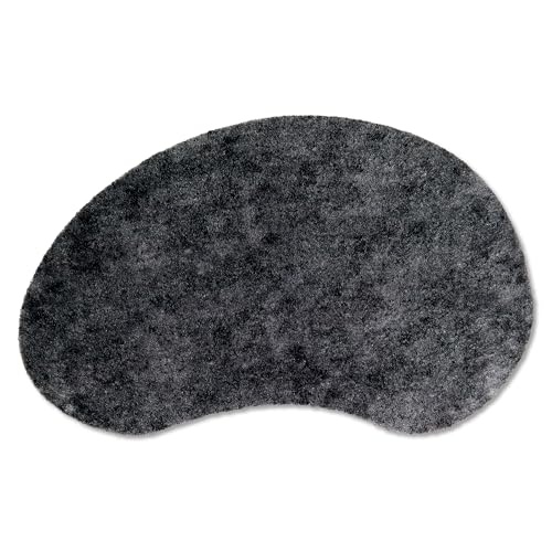 Astra Flauschige Sauberlaufmatte weich - Pure & Soft - Dunkelgrau Niere 62x92cm - Waschbarer Küchenteppich innen - Türmatte strapazierfähig - Teppich von Astra